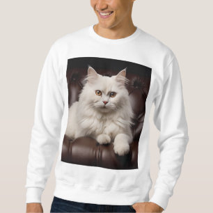 Majestic white cat sweatshirt