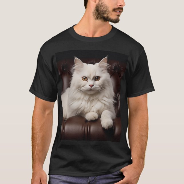 Majestic white cat T-Shirt (Front)