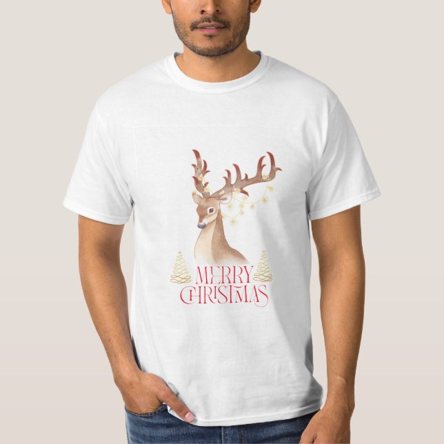 Majestic White Deer Nature Tee (Front)
