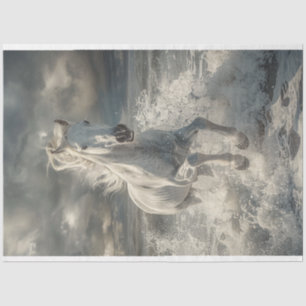 Majestic White Horse Decoupage Tissue Paper