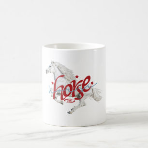 Majestic White Horse Vintage 2026 Coffee Mug