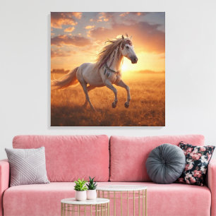 Majestic White Horse Wall Art Elegant