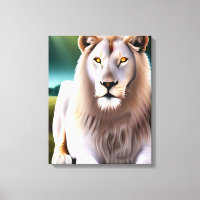 Majestic White Lion Golden Eyes Ethereal Art