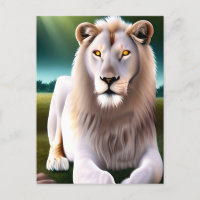 Majestic White Lion Golden Eyes Ethereal Art