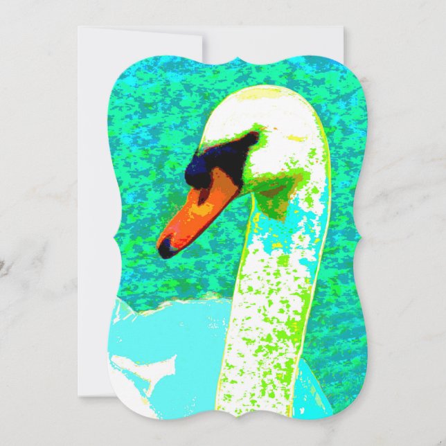 Majestic White Swan Head Card (Front)