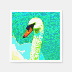 Majestic White Swan Head  Napkin