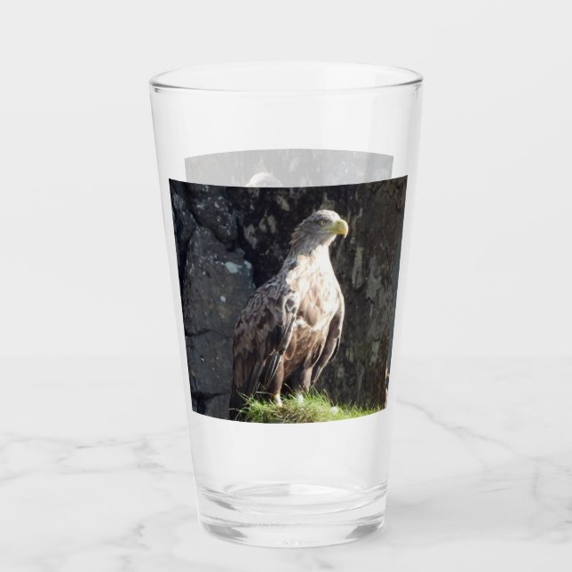 Majestic White Tailed Eagle Rugged Cliffside Wild Glass (Front)