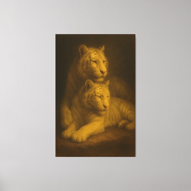 Majestic White Tiger Couple – Fine Art Canvas (Front)