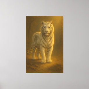Majestic White Tiger – Fine Art Portrait Canvas Print