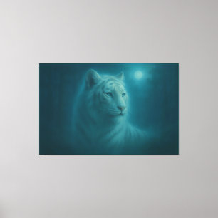 Majestic White Tiger – Fine Art Portrait Canvas Print