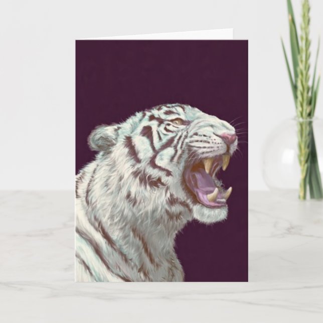 Majestic White Tiger – Greeting Card (Front)