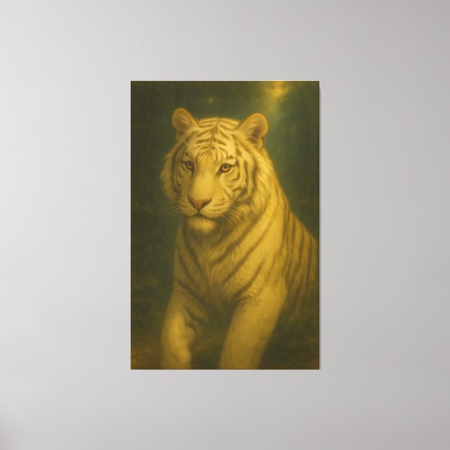  Majestic White Tiger Portrait • Fine Art Animal P Canvas Print (Front)
