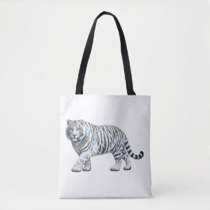 Majestic White Tiger Wildlife Art Tote Bag