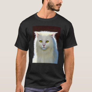 Majestic White Turkish Angora Cat Worship the Feli T-Shirt