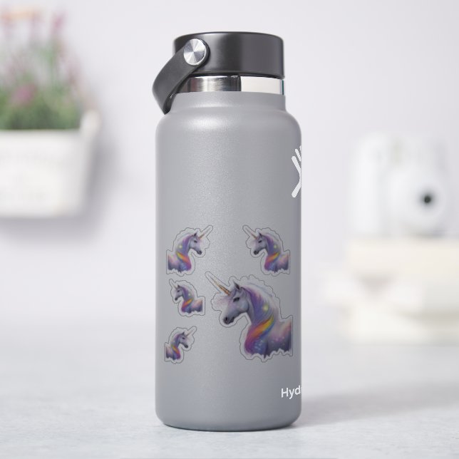 Majestic White Unicorn with Bright Rainbow Mane (HydroFlask)