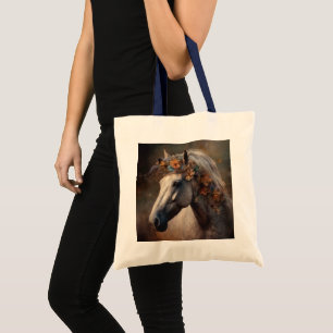 Majestic Wild Horse with Colourful Mane Tote Bag