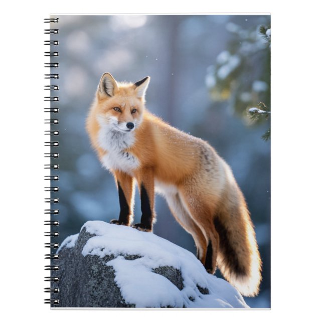Majestic Winter Fox Photography Notebook (Front)