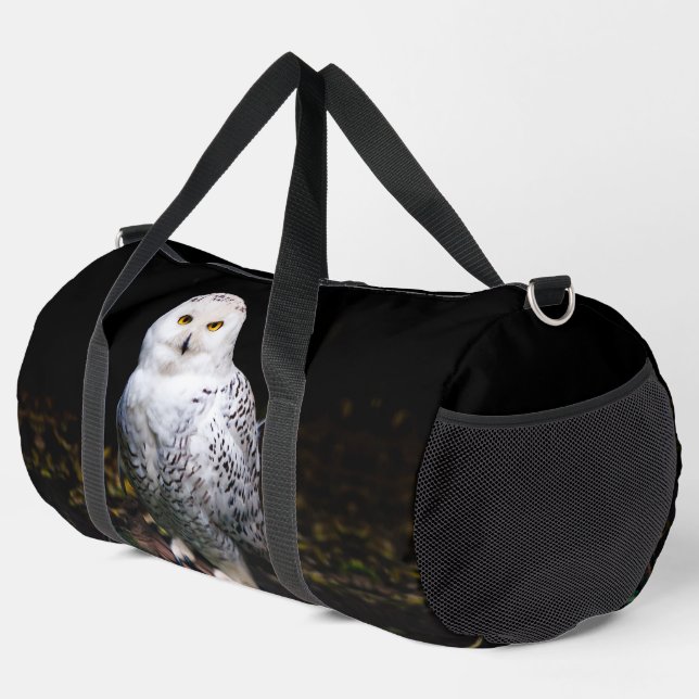 Majestic winter snowy owl duffle bag (Right Corner)