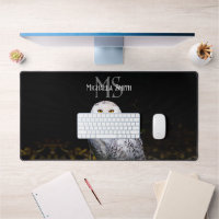 Majestic winter snowy owl monogram custom name