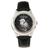 Majestic winter snowy owl monogram custom name