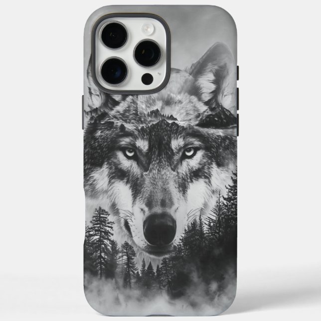 Majestic wolf gazing under a luminous full moon Case-Mate iPhone case (Back)