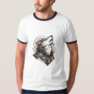"Majestic Wolf Geometric T-Shirt" T-Shirt