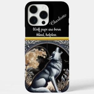 Majestic Wolf Howling Under the Full Moon at Night iPhone 16 Pro Max Case
