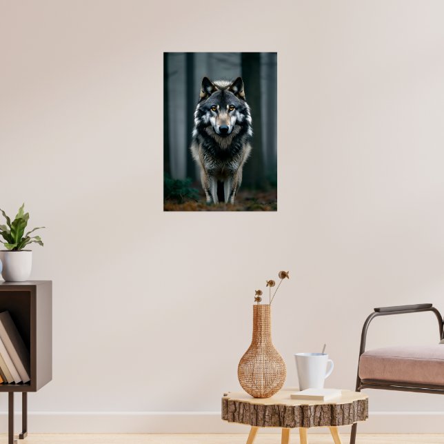 Majestic Wolf in Forest Shadows Poster (Living Room 3)