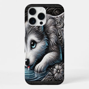 Majestic Wolf Moonlit Portrait iPhone 16 Pro Max Case
