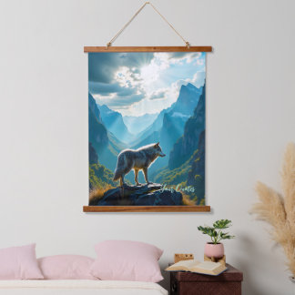 Majestic Wolf Mountain Art Hanging Tapestry