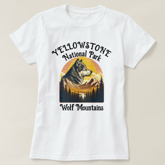 Majestic Wolf of Yellowstone T-Shirt (Design Front)