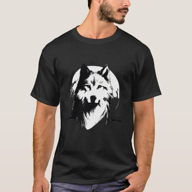 Majestic Wolf Portrait Artwork  T-Shirt (Front)