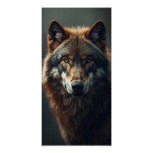 Majestic Wolf Portrait Strength & Royal Confidence Poster