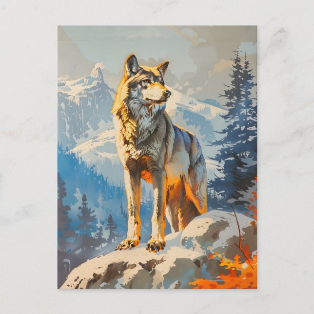 Majestic Wolf Postcard (Front)