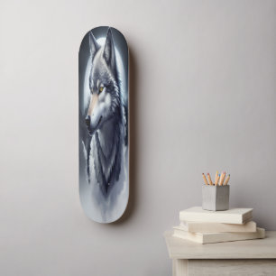Majestic Wolf Skateboard - Digital Art Deck Gift