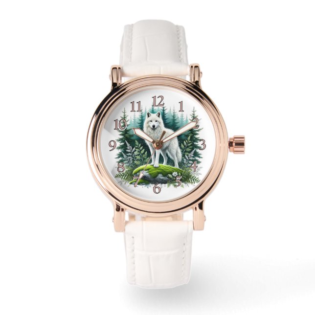 Majestic Wolf Timepiece Watch (Front)