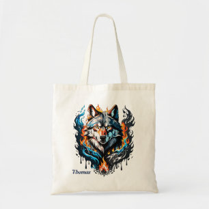 Majestic wolf's head tote bag