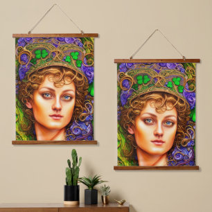 Majestic Woman St. Patrick's Day Artwork Hanging Tapestry
