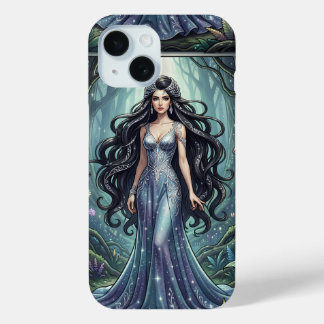 Majestic woman with silver dress iPhone 15 case