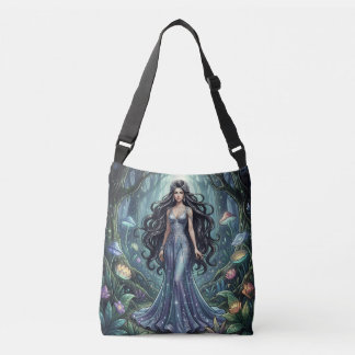 Majestic woman with silver dress crossbody bag