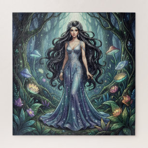 Majestic woman with silver dress jigsaw puzzle