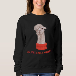 Majestically Awkward HIpster llama for alpaca love Sweatshirt