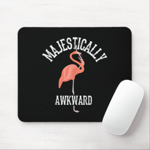 Majestically Awkward Wading Bird Lover Art Flaming Mouse Pad