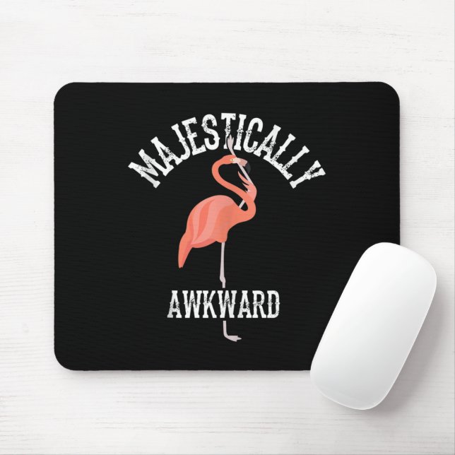 Majestically Awkward Wading Bird Lover Art Flaming Mouse Pad (With Mouse)