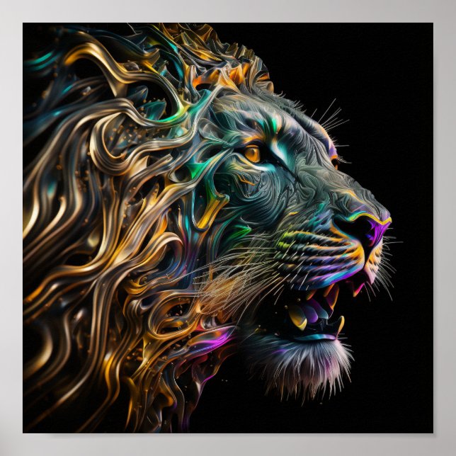 Majestueuze Leeuw Poster (Front)