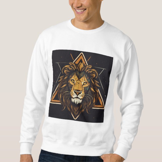  Majesty: Dynamic Lion Art Print" Sweatshirt (Front)