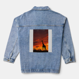 Majesty in Focus — The Eternal Giraffe Denim Jacket