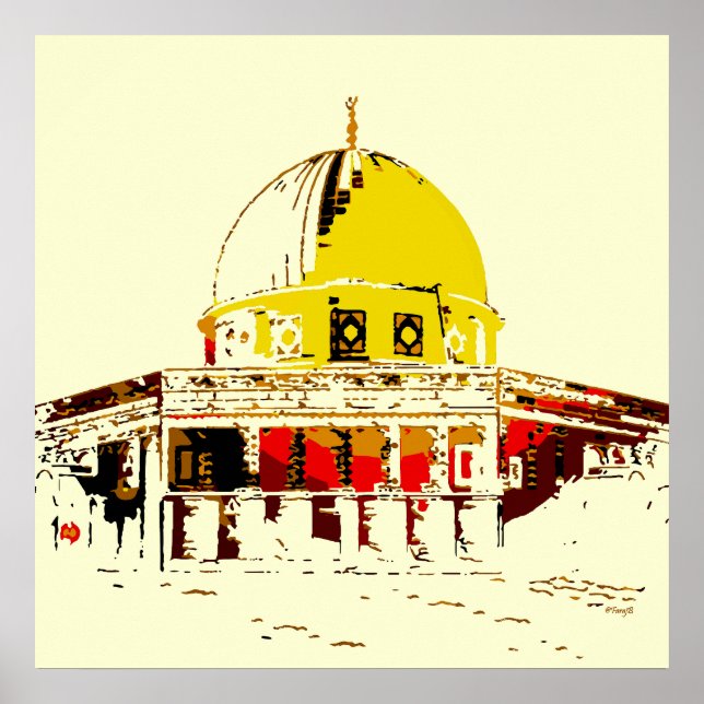 Majesty in Gold: The Dome of the Rock Travel Poster (Front)