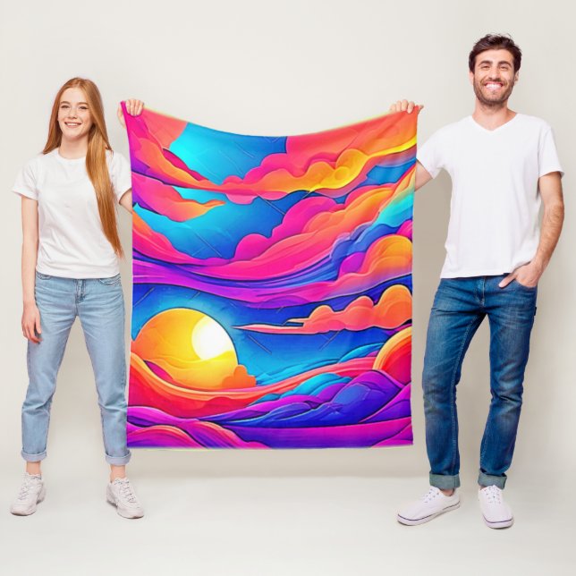 Majesty of A Sunset Fleece Blanket (In Situ)