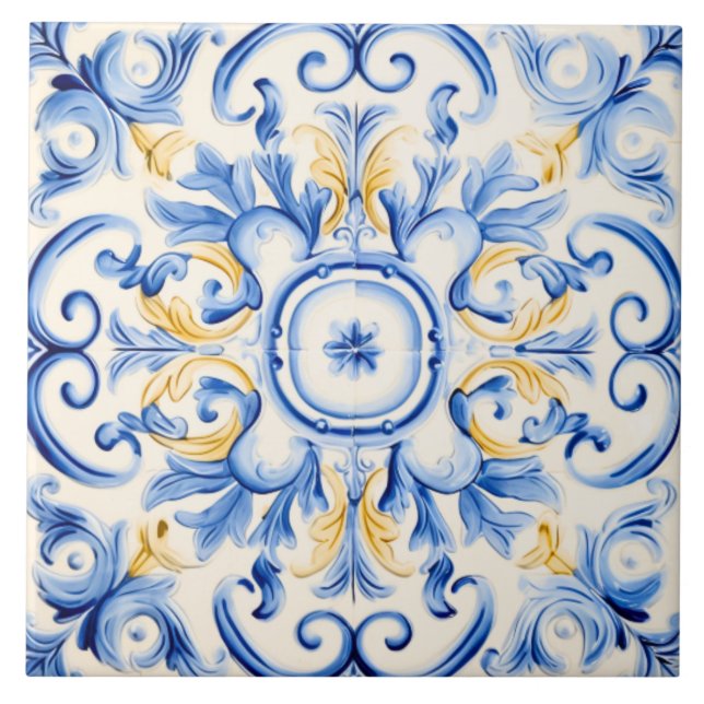 Majolica: Blue and Gold Tile (Front)